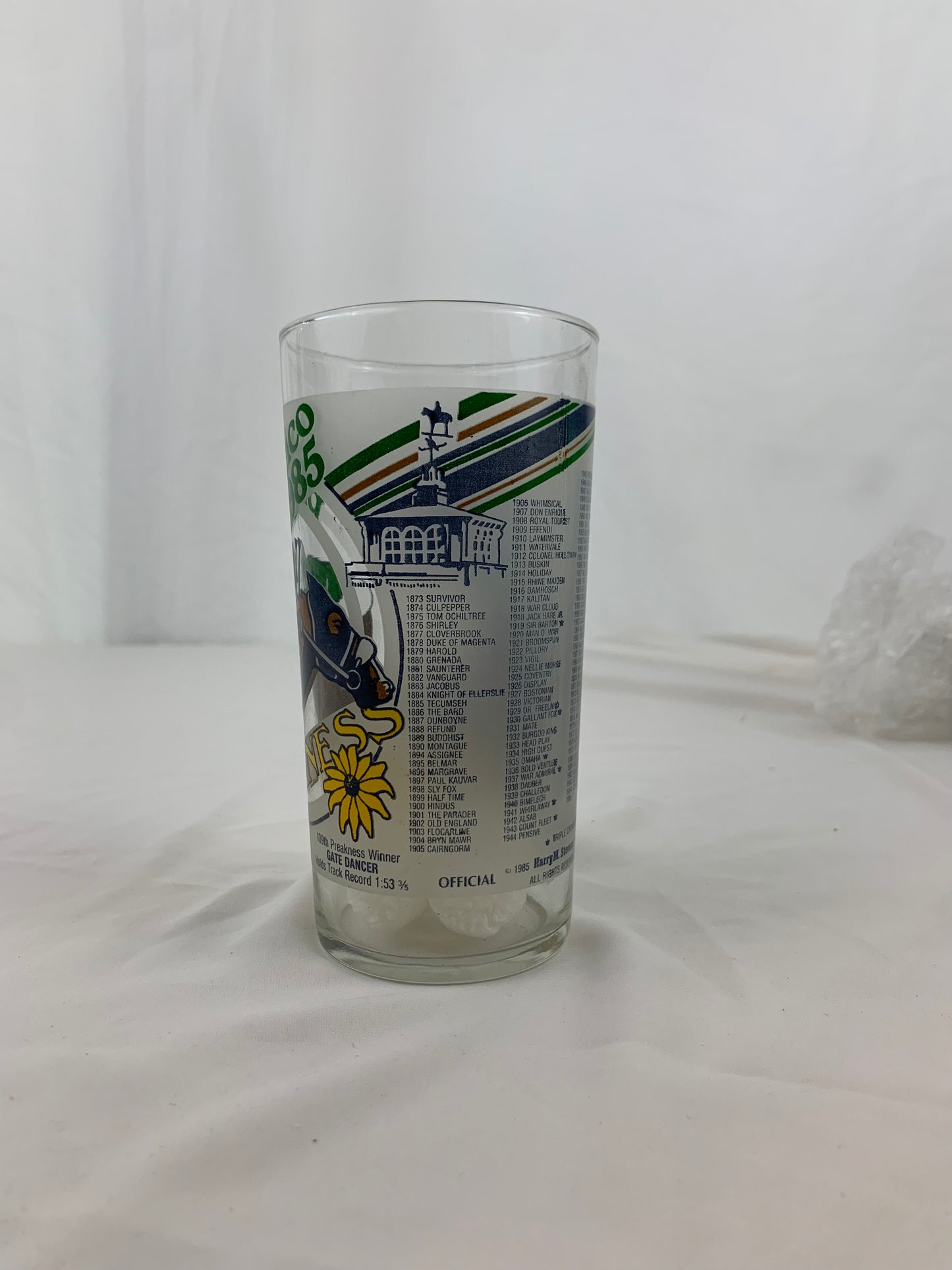 1985 Preakness Glass