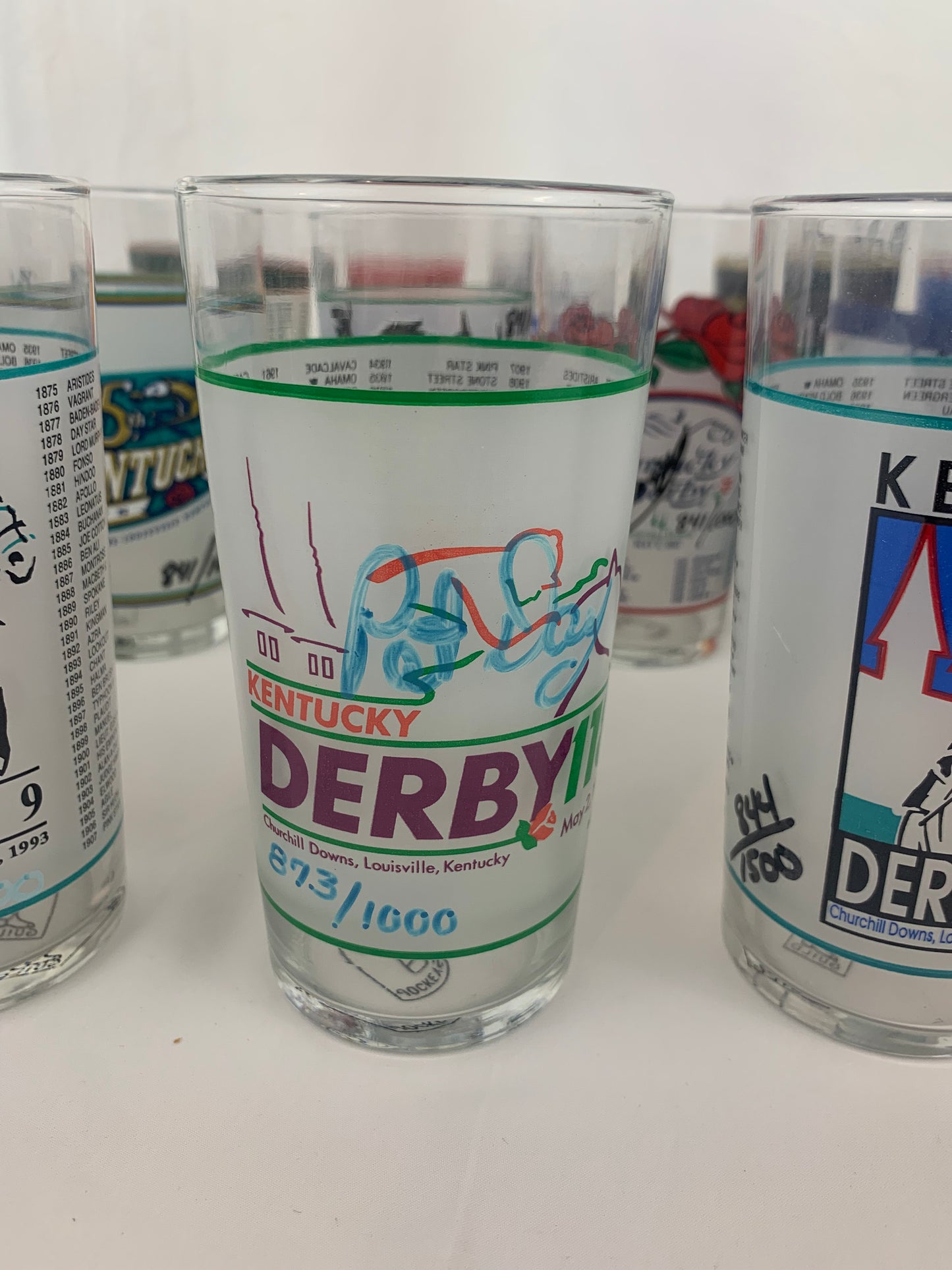 Complete Set Of Kentucky Derby Signature Series Mint Julep Glasses.