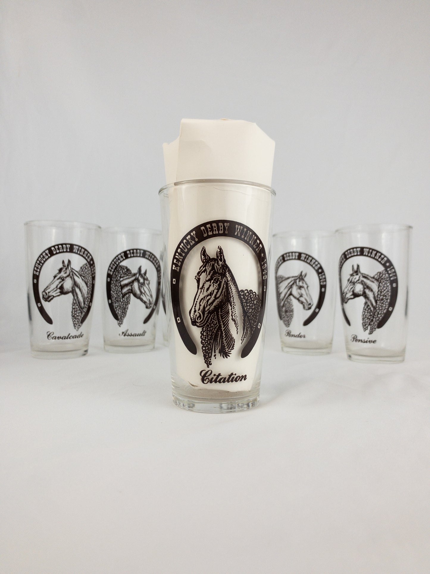 Kentucky Derby Winners Glasses | Set of 6