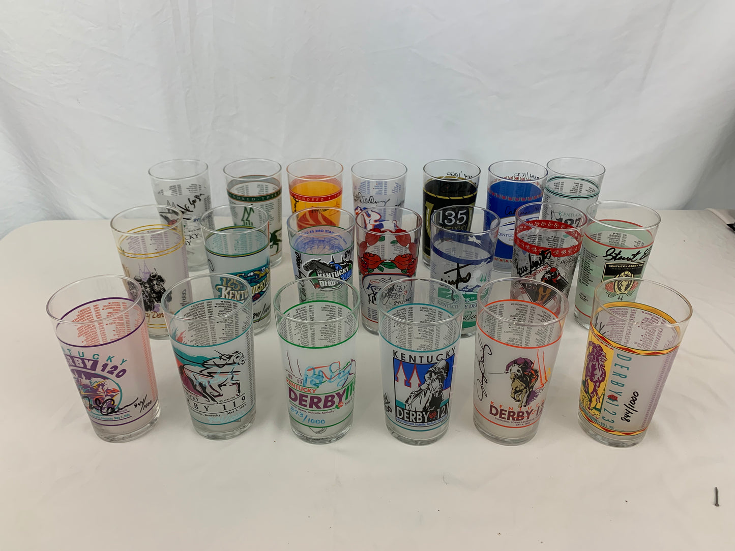 Complete Set Of Kentucky Derby Signature Series Mint Julep Glasses.